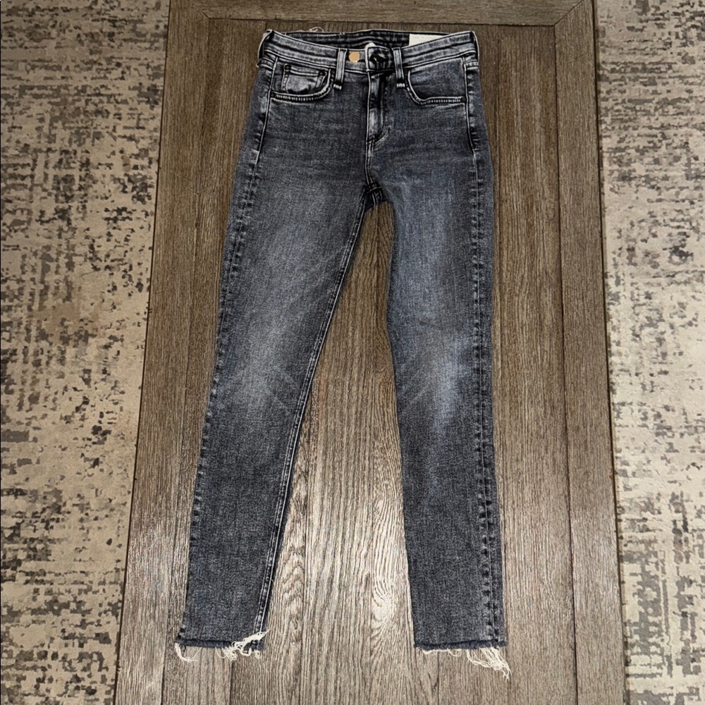 rag & bone Cate Mid Rise Ankle Skinny Black Sage